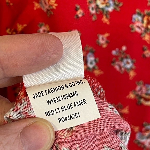 Band of Gypsies Red Floral Button-Down Dress Medium | cottagecore, vacation - Picture 7 of 7